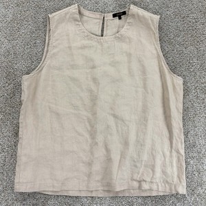 Quince European 100% Linen Tank Top Women's Size M Beige Flax Neutral Minimalist