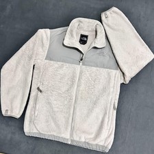The North Face Fleece Full Zip Denali Jacket Girls XL Off White Alpine Fuzzy
