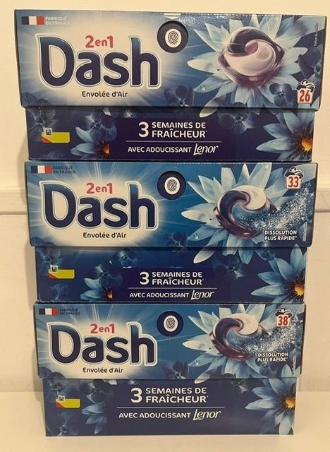 97 Capsules Lessive DASH Envolée d'Air - 2 en 1 - - Photo 1/1