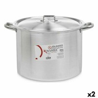 Kochtopf Mit Deckel Ø 36 Cm Silberfarben Aluminium 2 StüCk