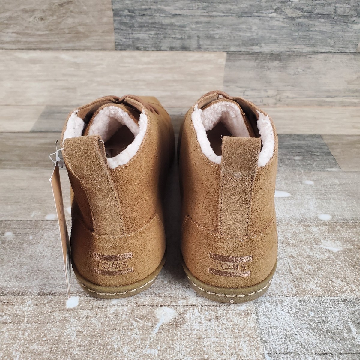 Toms Bota Mens Casual Shoes Sz 10.5 Toffee Suede Faux 
