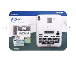 Brother P-Touch PT-2040W Étiqueteur Blanc 2 Rubans d'étiquette + AC Imprimante d'adaptateur