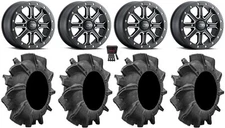 ITP Inertia Bdlk 14" Wheels Bk +40mm 29.5" Assassinator Tires Kawasaki TeryxMule