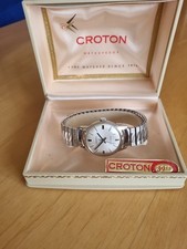 BELLISSIMO, RARISSIMO OROLOGIO DA POLSO UOMO CROTON VINTAGE IN SCATOLA ORIGINALE