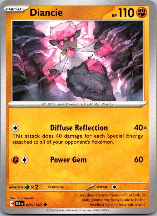 Diancie 86/142 Uncommon Stellar Crown Pokemon Near Mint