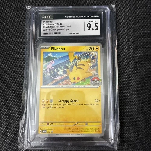 CGC 9 || Pikachu - 190 SVP Black Star Promo || Pokemon World Championships 2024