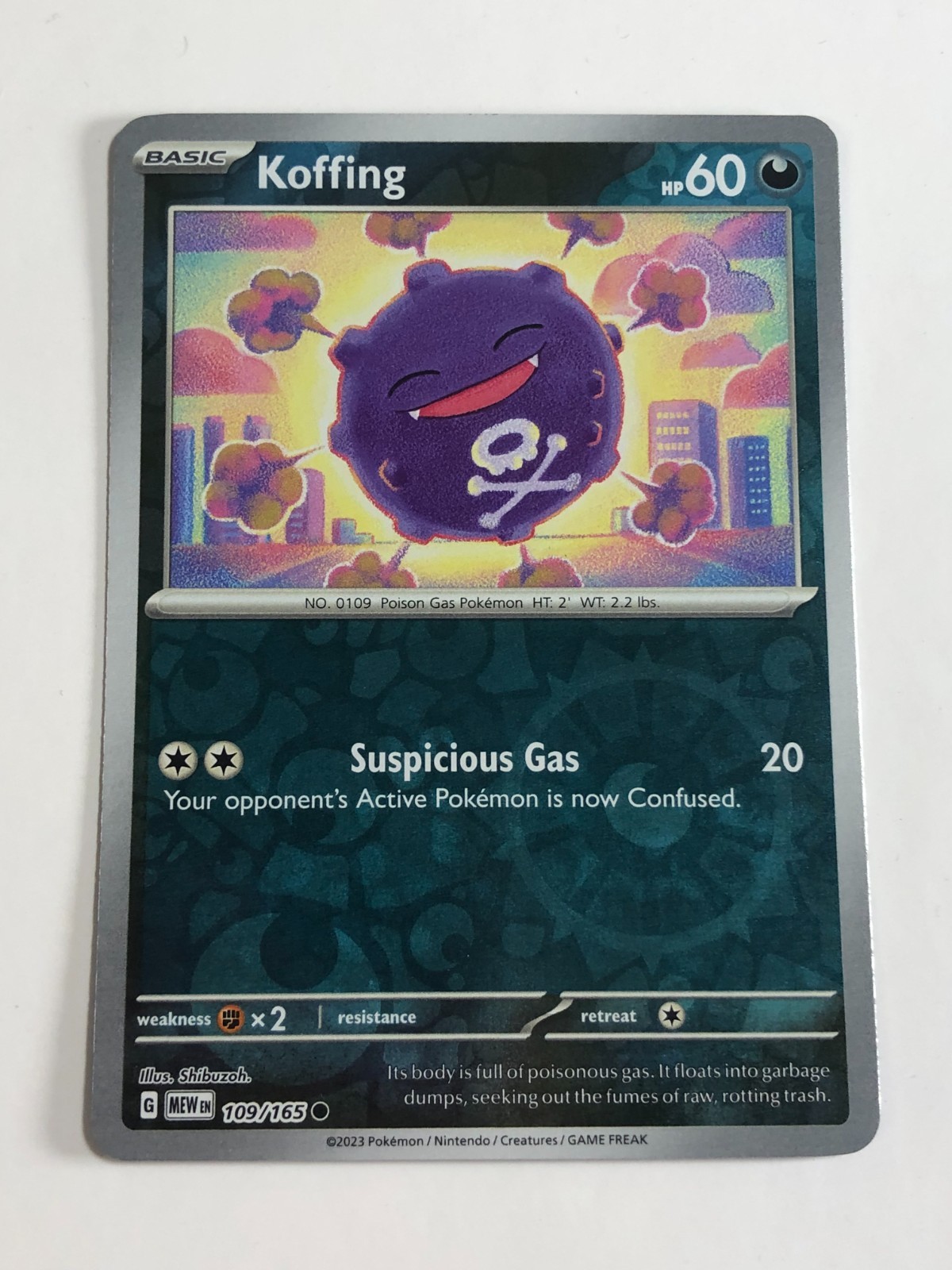 Pokemon TCG 151 Reverse Holographic Koffing 109/165 Near Mint