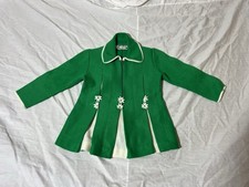Noreega Vintage Little Girls Mini Knit Dress. Kelly Green. Size 2T. Box Pleated