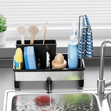 Kitchen Sink Organiser Stainless Steel Sponge Holder with Drainage Effortless