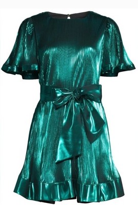 Milly Lumi Metallic Green Dress Size 10