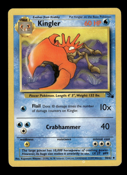 Pokémon TCG Fossil Kingler 38/62