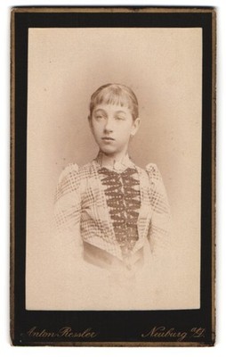 Photograph Anton Ressler, Neuburg a. D., Girls in Plaid Dress 