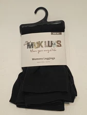 NEW Women's The Original MUK LUKS Fleece Lined Footless Leggings M/L  Black