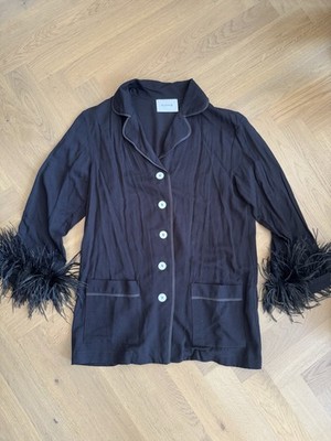 Sleeper Set With Feathers Black Size S