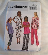 Butterick B5829 Size (Lrg-Xlg-Xxl) 2012 Top, Slippers, Trousers, Bow America.