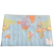 World Map Laminated, 49x32