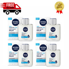 4 Pack NIVEA MEN Sensitive Cool Post Shave Balm, Chamomile, Alcohol Free, 3.3 oz