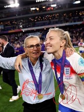 A3 A4 Framed Photo Signed Leah Williamson & Sarina Wegman England Lioness Euros