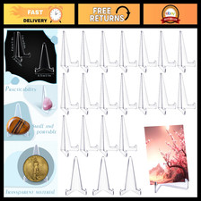 20 Pack Acrylic Easel Stands - Mini Display Holders for Cards, Photos, Coins & M