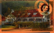Residence Of Judy Garland, Bel Air, California,  Vintage Postcard