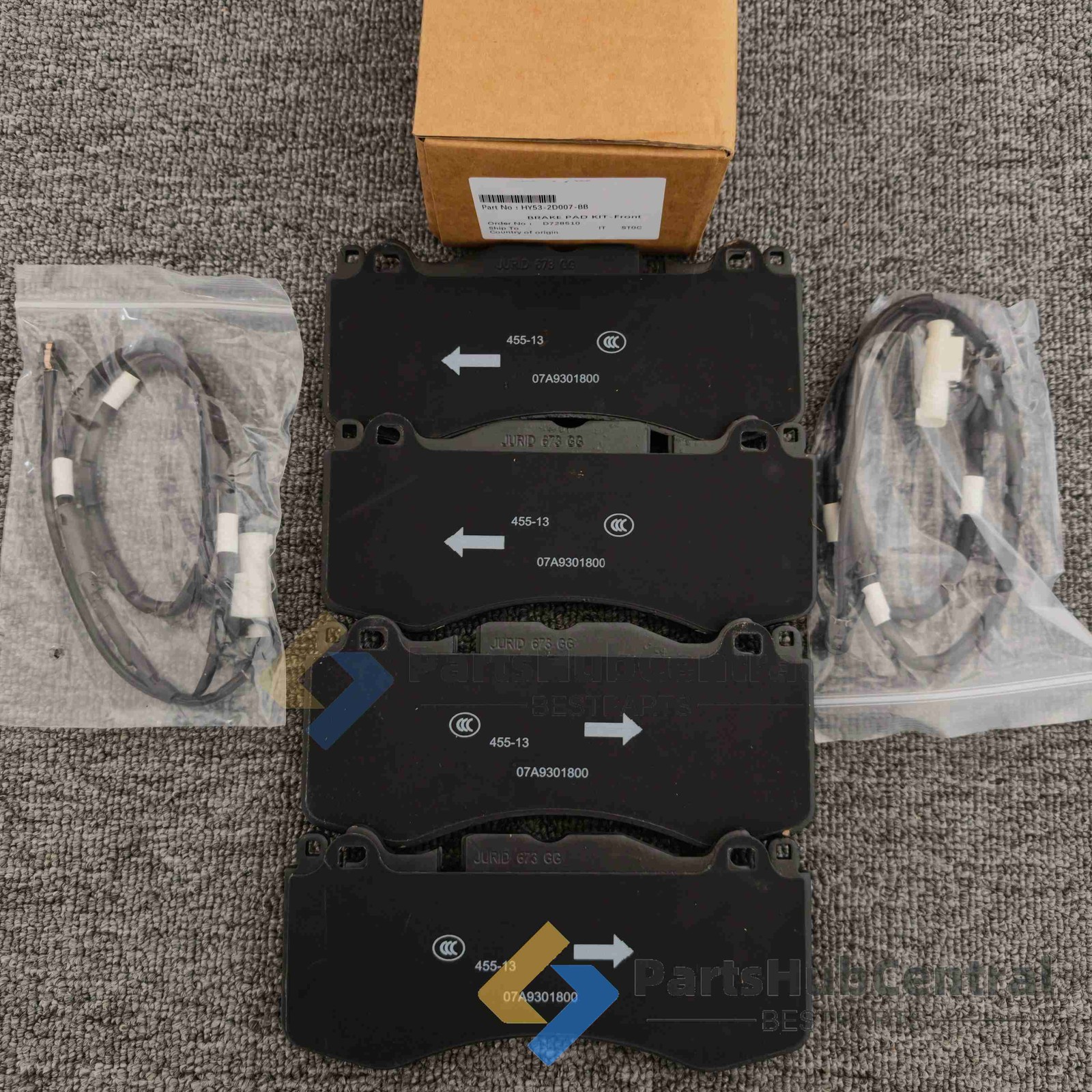 New Front Brake Pads Fits Aston Martin DB11, HY53-2D007-BB + FREE SENSOR