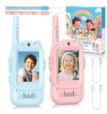 Video Walkie Talkie for Kids - 2 Pack Rechargeable Kids Walkie Talkies Long Rang