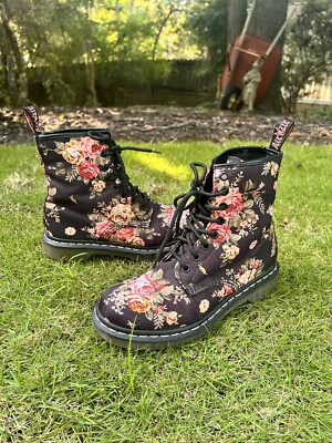 Martens 1460 Victorian Flowers Floral Canvas Boots