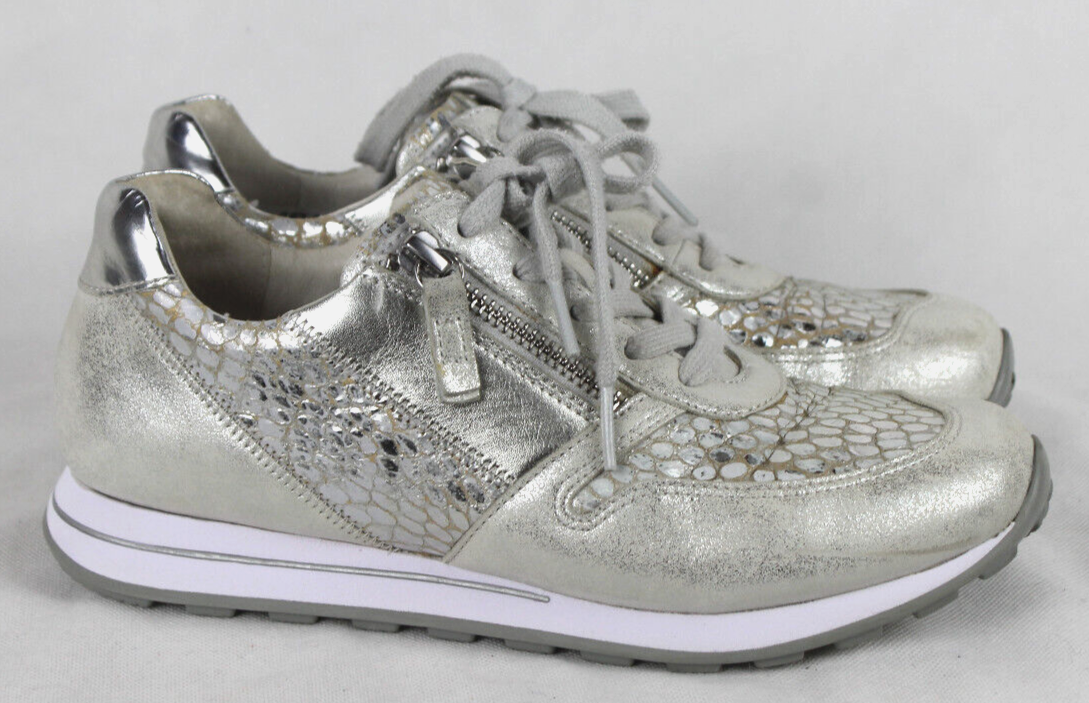 Sneaker Low Damen Sneaker Silber Metallic Gabor Comfort