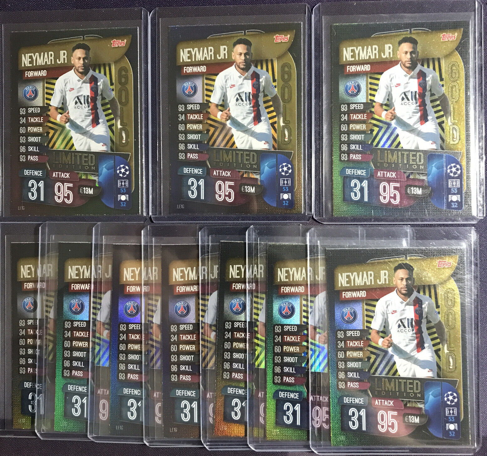 NEYMAR JR. GOLD LIMITED EDITION TOPPS MATCH ATTAX 2019-20