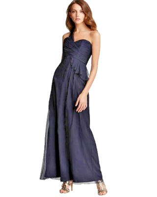 AMSALE ~ Navy Silk Chiffon One Shoulder Side Peplum Formal Gown 4 NEW $310 | eBay AMSALE ~ Navy Silk Chiffon One Shoulder Side Peplum Formal Gown 4 NEW $310 | eBay