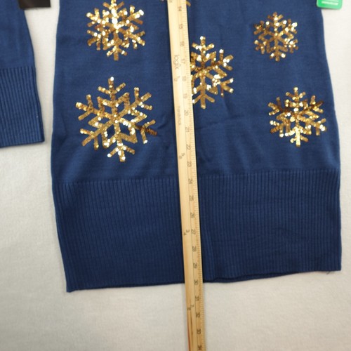 Tipsy Elves Snowflake Knitted Sequin Sweater Dress Womens Small Christmas NEW - Picture 8 of 11