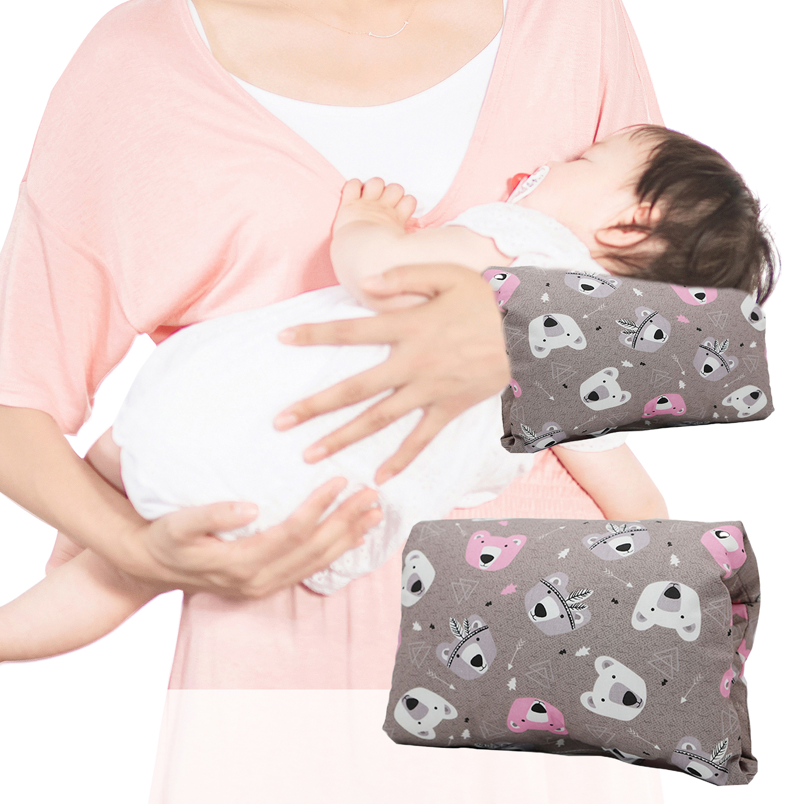 Supportive Arm Pillow Neck Support for Baby Cartoon Pattern Nursing-image