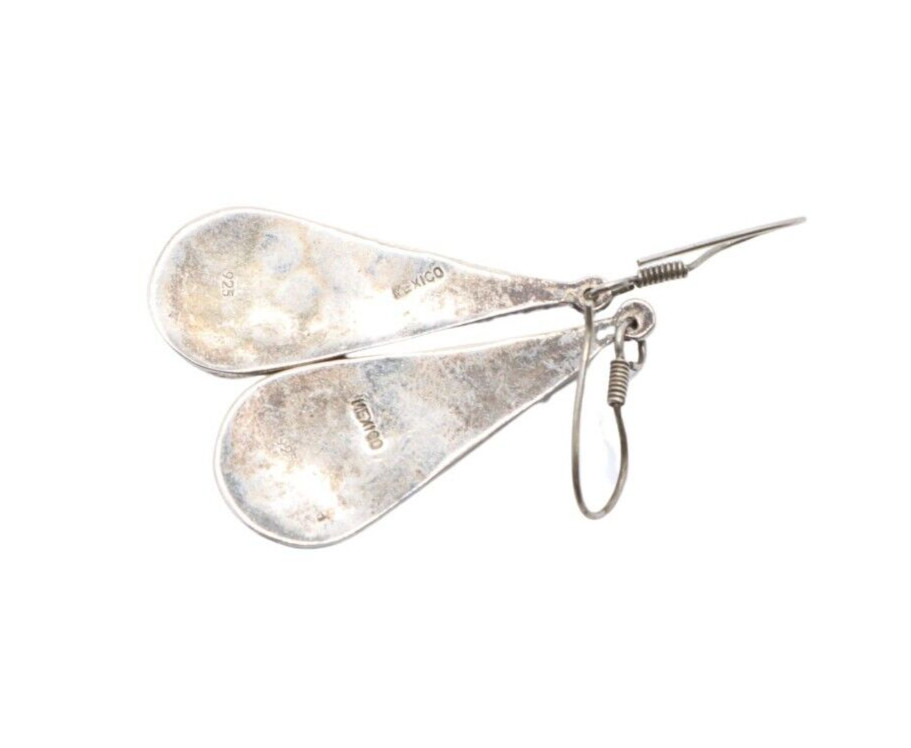 Sterling Silver Multicolor Opal Dangle Earrings - image 2