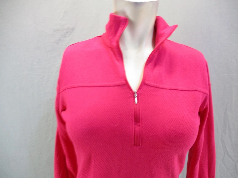 Pullover deportivo Lucy talla XS para mujer mezcla de algodón coral 1/2 cremallera cuello alto 495 Foto 2 de 4
