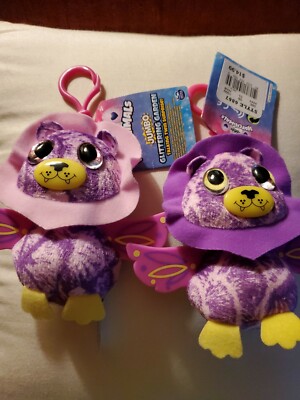 Hatchimals Glittering Garden Talking Twin Plush Clip On Purple Pink Ligull  NEW