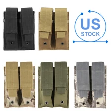 Military Tactical Modular Molle Double Magazine Pouch Holster Pistol Mag Holder