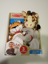 Melissa and Doug Zoo Animals Set 3 Hand Puppets, NIB