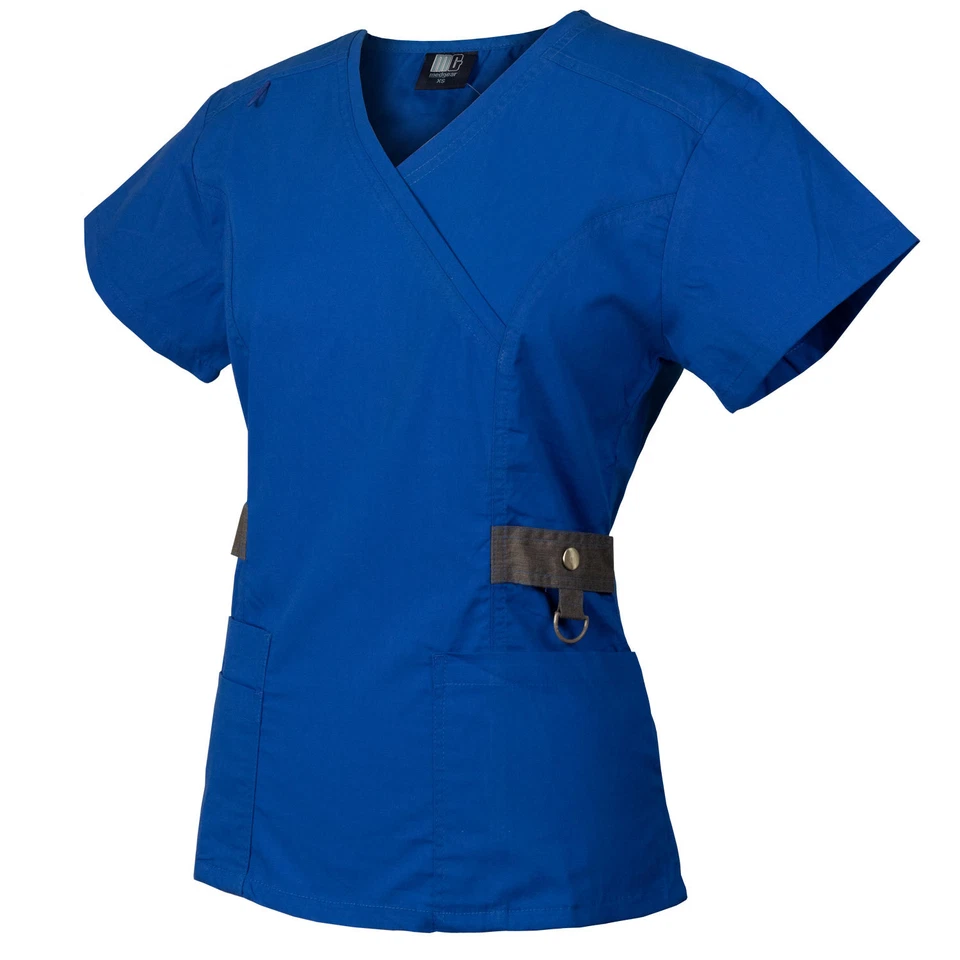 Medgear Women's 12-Pocket Scrub Set with Silver Snap Detail & Contrast Trim 7897 - Image 4 of 4