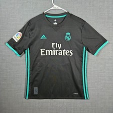 adidas Real Madrid 2017-18 Away Soccer Shirt Size Medium Saini #26 Black