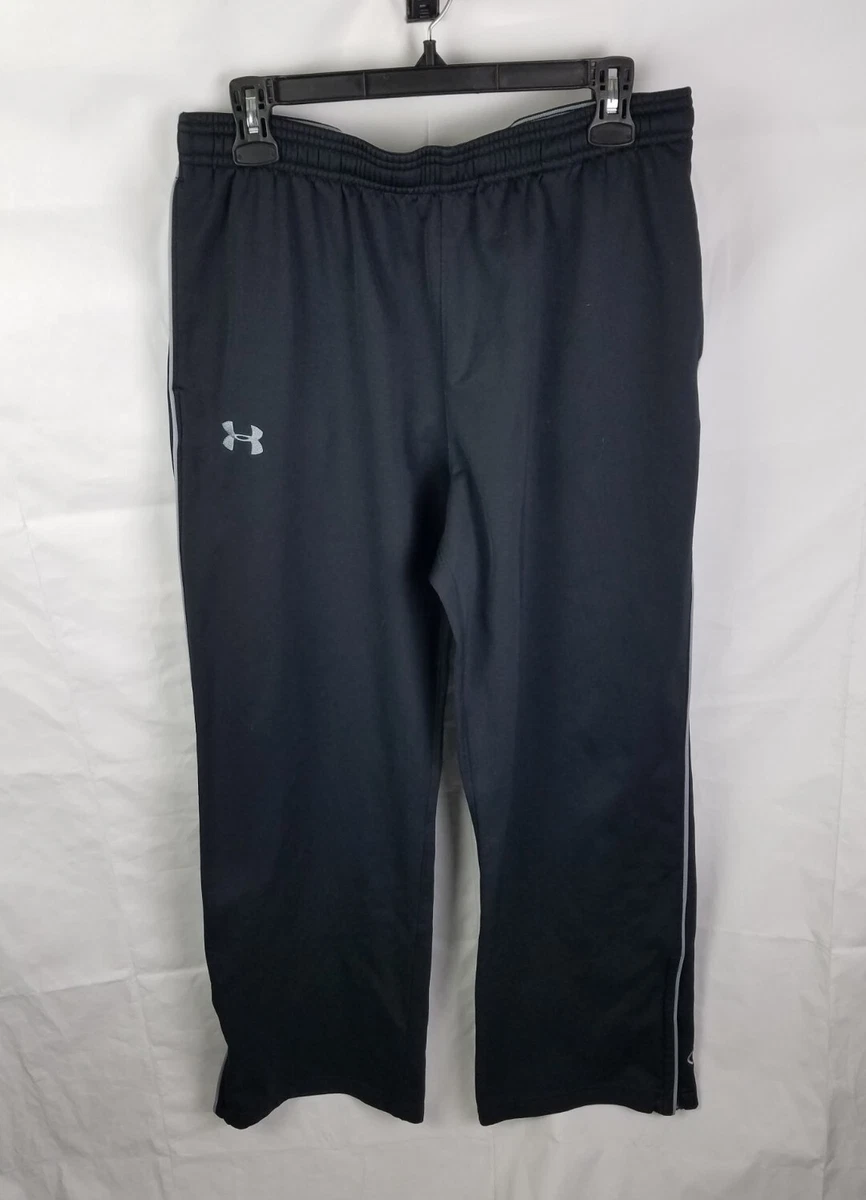 Under Armour UA Coldgear Loose Track Pants Black Pockets Mens Size