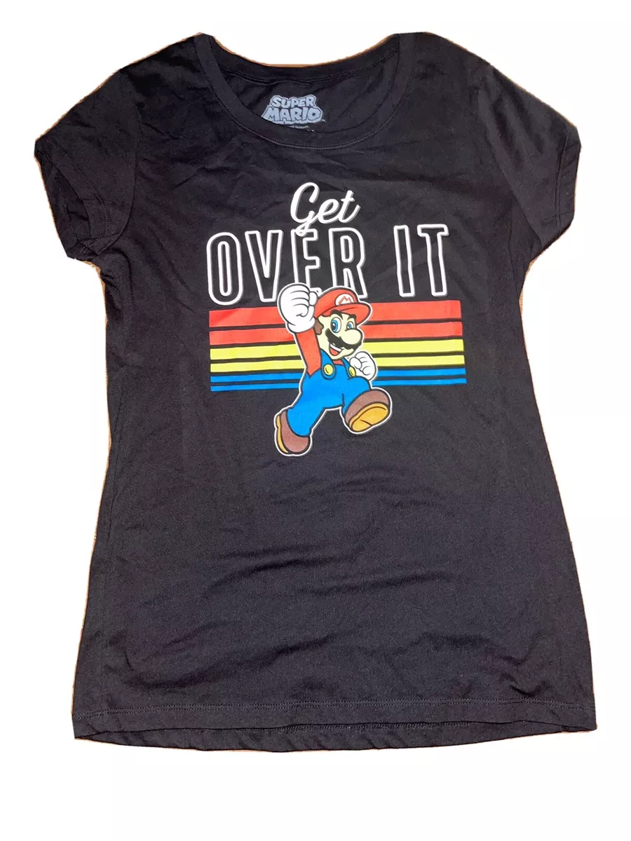 Super Mario Get Over It Women Top Tee Shirt New