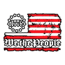 1776 We The People American Flag Bumper Sticker Military Vinyl Soldier Decal 5"
