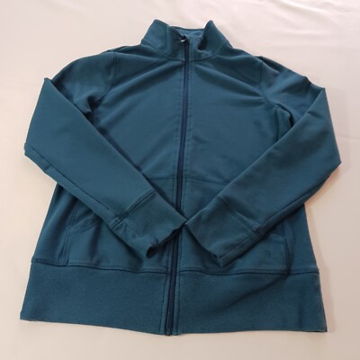 Danskin Now Women's Cotton Blend Turquoise Night Full-Zip Jacket Size M  (8-10)