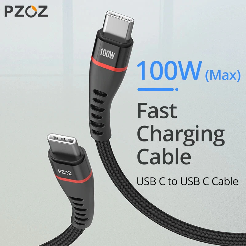 PZOZ USB C to USB C Cable 100W PD 5A QC4.0 Fast Charge Data. 0.5m 1m 2m - Image 2 of 4