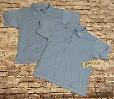 NWT 48 Lot of 2 Smith  s American Light Blue Polo Shirts School Uniform Boys 10