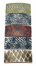 Women Large Rectangle Long Square Barrette Hair Clip Animal Print Made in France