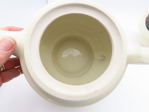 VINTAGE PORCELIER VITRIFIED CHINA 2 PIECE PLUS LID DRIP COFFEE MAKER POT - Picture 7 of 10