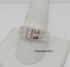 1/10CT MENS NATURAL DIAMOND WEDDING BAND BRIDAL RING 10K WHITE GOLD