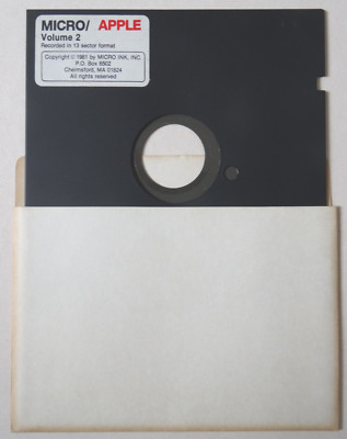 Apple II 5 1/4'' diskware   1981 MICRO/APPLE VOLUME 2 BY MICRO INK   RARE VINTAGE