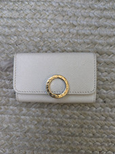 Authentic BVLGARI Leather CLIP 6 Keys Holder Bulgari Card Holder Keys Case